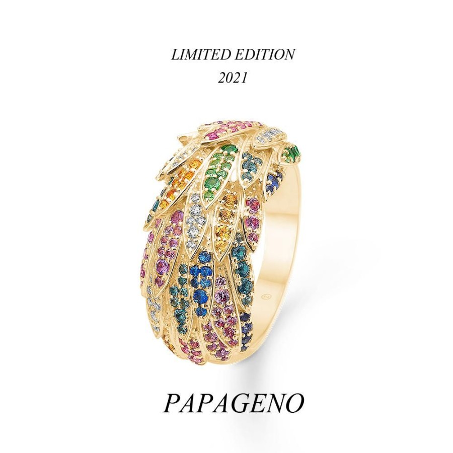 Jewellery Mads Z | Papageno Ring In 14 Ct. Gold W. Precious Stones