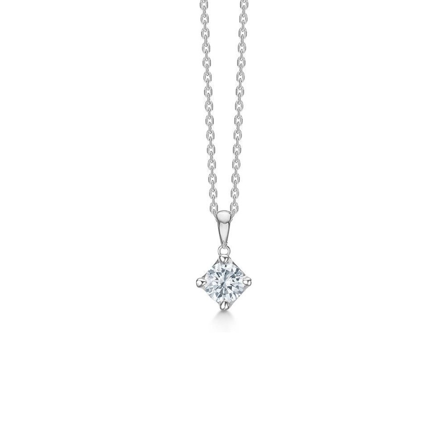 Jewellery Mads Z | Crown Pendant 14 Ct. White Gold W. 0,50 Ct.