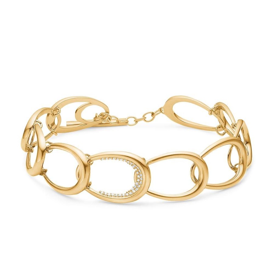 Jewellery Mads Z | Diamond Ellipse Bracelet In 14 Ct. Gold