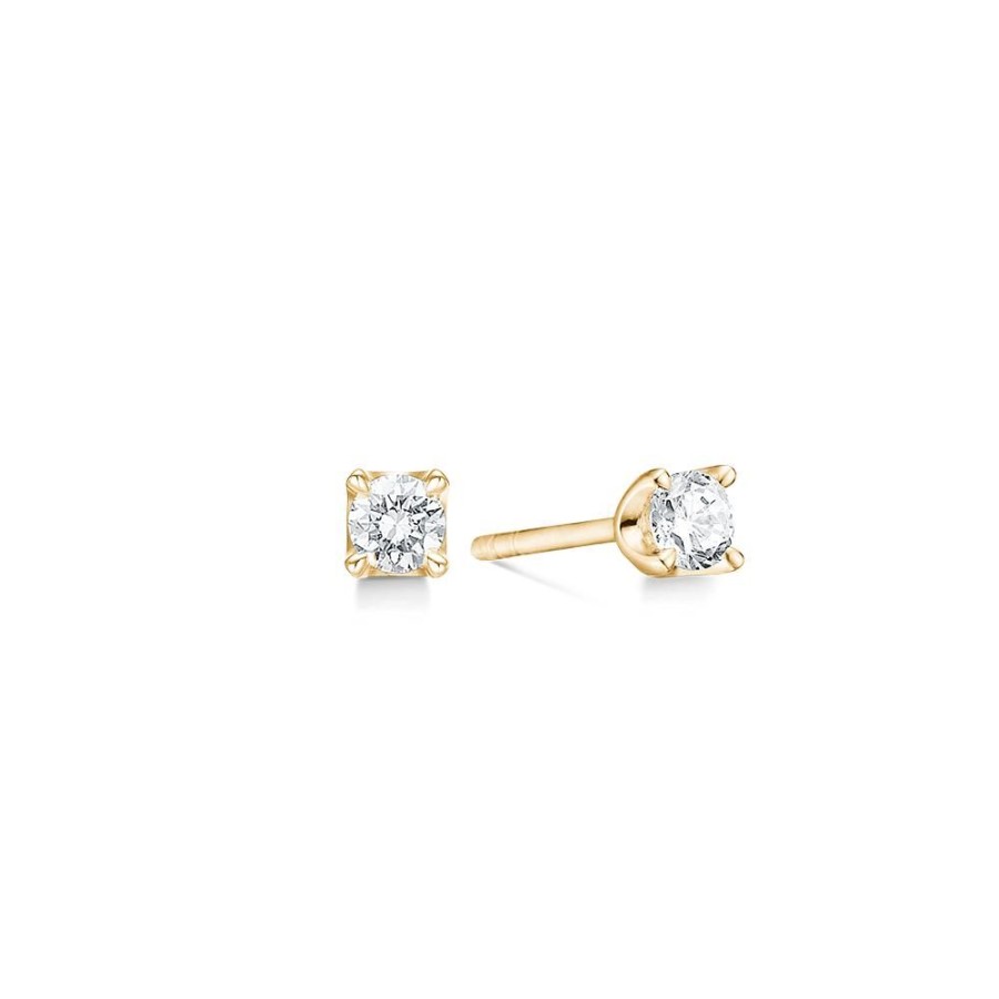 Jewellery Mads Z | Crown Earrings 14 Ct. Gold W. 0,30 Ct.