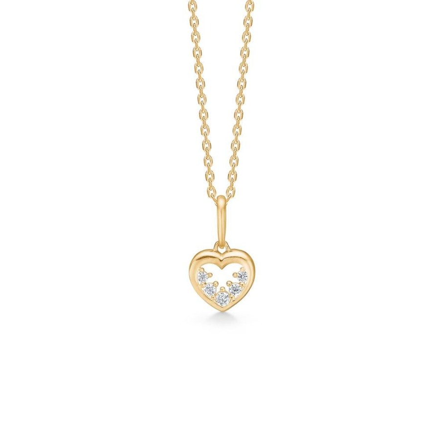 Jewellery Mads Z | Cupid Pendant In 8 Ct. Gold With Zirconia