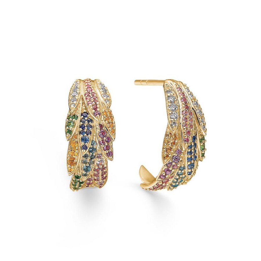 Jewellery Mads Z | Papageno Earrings In 14 Kt. Gold With Real Gems And Diamonds