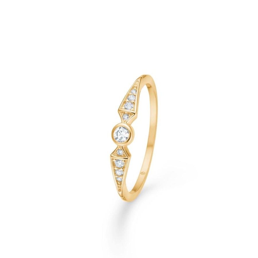 Jewellery Mads Z | Mille Ring In 8 Ct. Gold With Zirconia