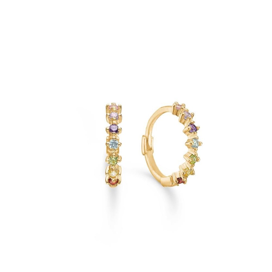 Jewellery Mads Z | Julie Earrings In 8 Ct. Gold With Zirconia