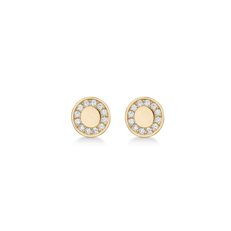 Jewellery Mads Z | Cara Earrings In 8 Ct. Gold With Zirconia