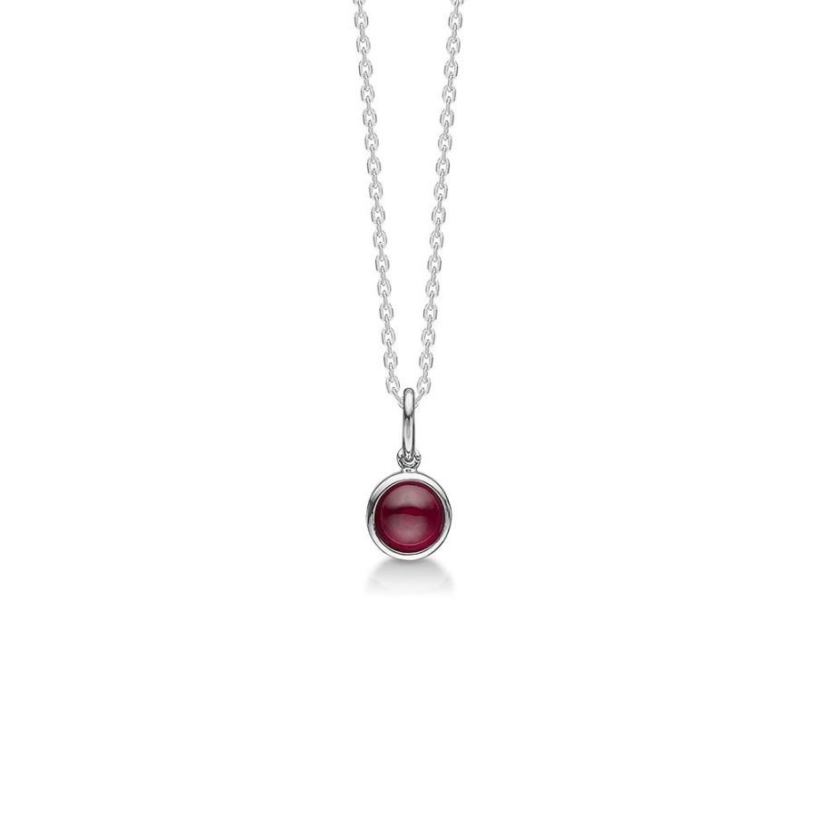 Jewellery Mads Z | Cabochon Silver Necklace W. Ruby