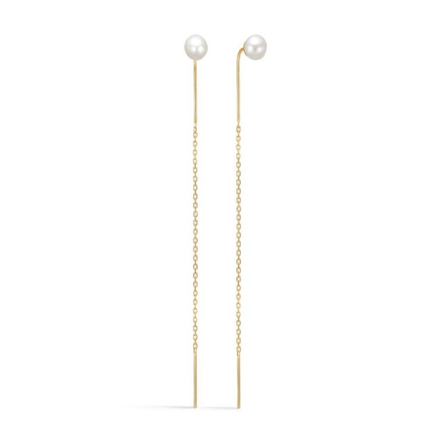 Jewellery Mads Z | Moonlight Earrings In 8 Ct. Gold With Cultured Pearl