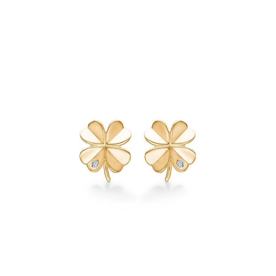 Jewellery Mads Z | Clover Earrings 8 Ct. Gold