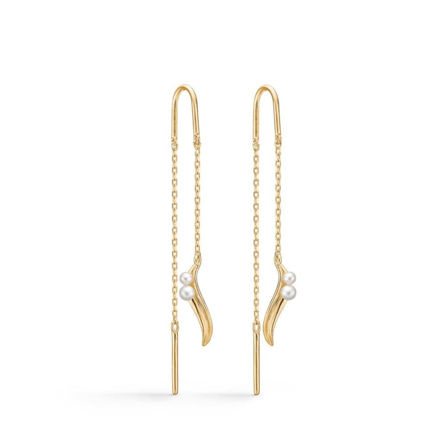 Jewellery Mads Z | Morning Dew Earrings In 14 Ct. Gold With Cultured Pearls