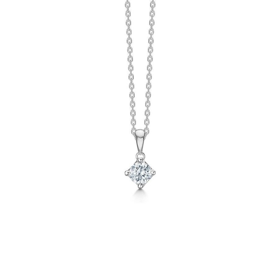 Jewellery Mads Z | Crown Pendant 14 Ct. White Gold W. 0,34 Ct.