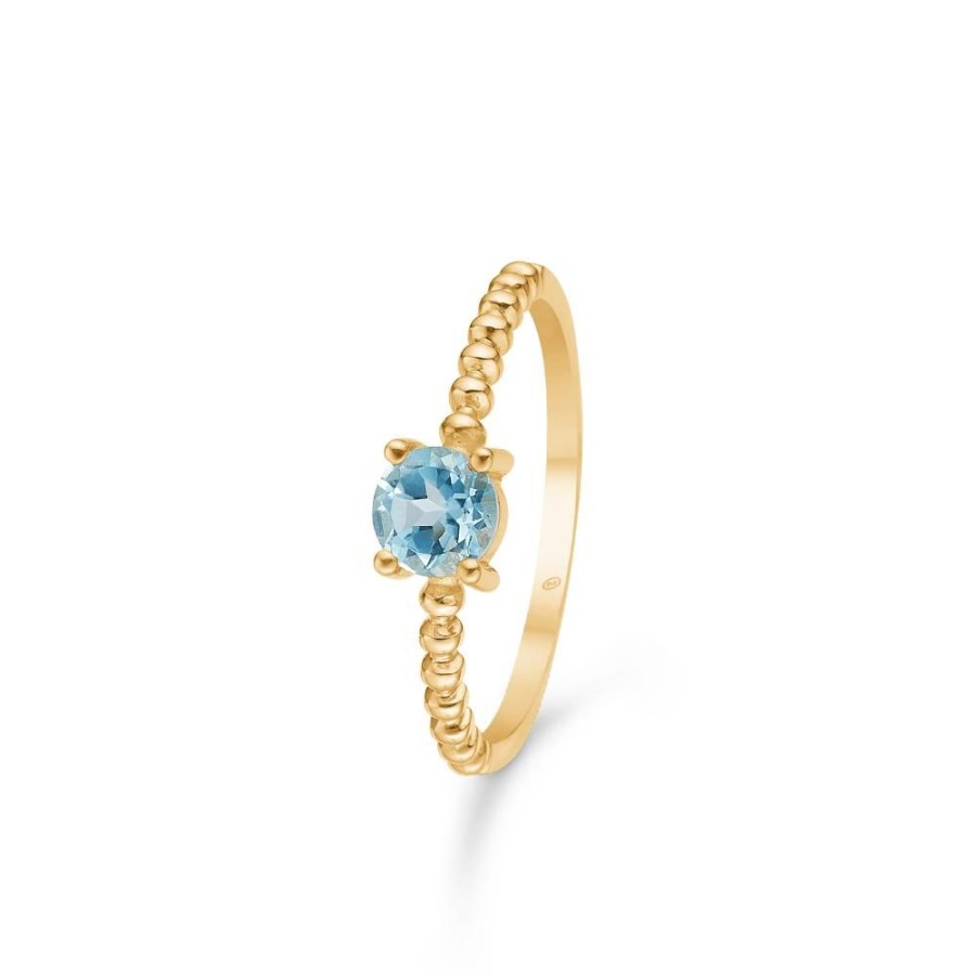 Jewellery Mads Z | Aria Ring In 8 Ct. Gold With Blue Topaz