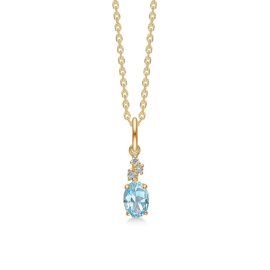 Jewellery Mads Z | Leonora Pendant In 14 Ct. Gold With Topaz And Brilliant