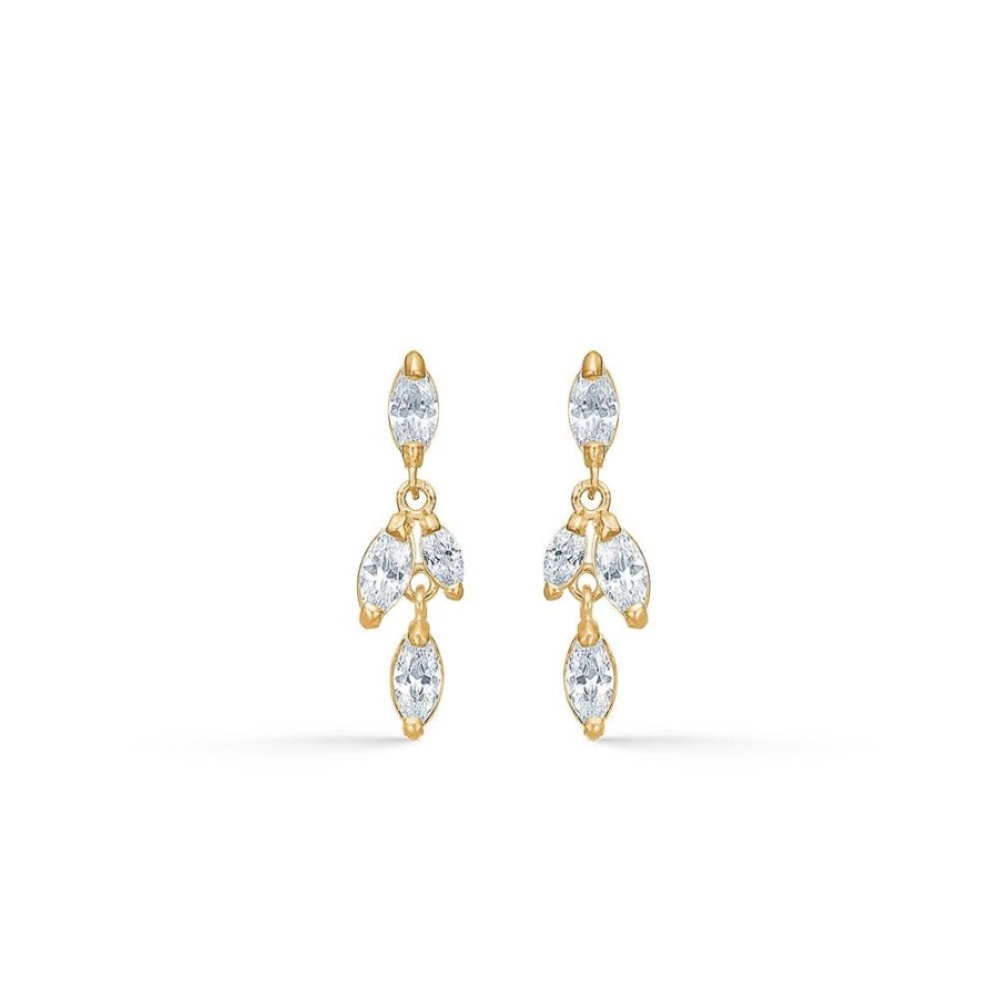 Jewellery Mads Z | Emilia Earrings In 8 Ct. Gold With Zirconia