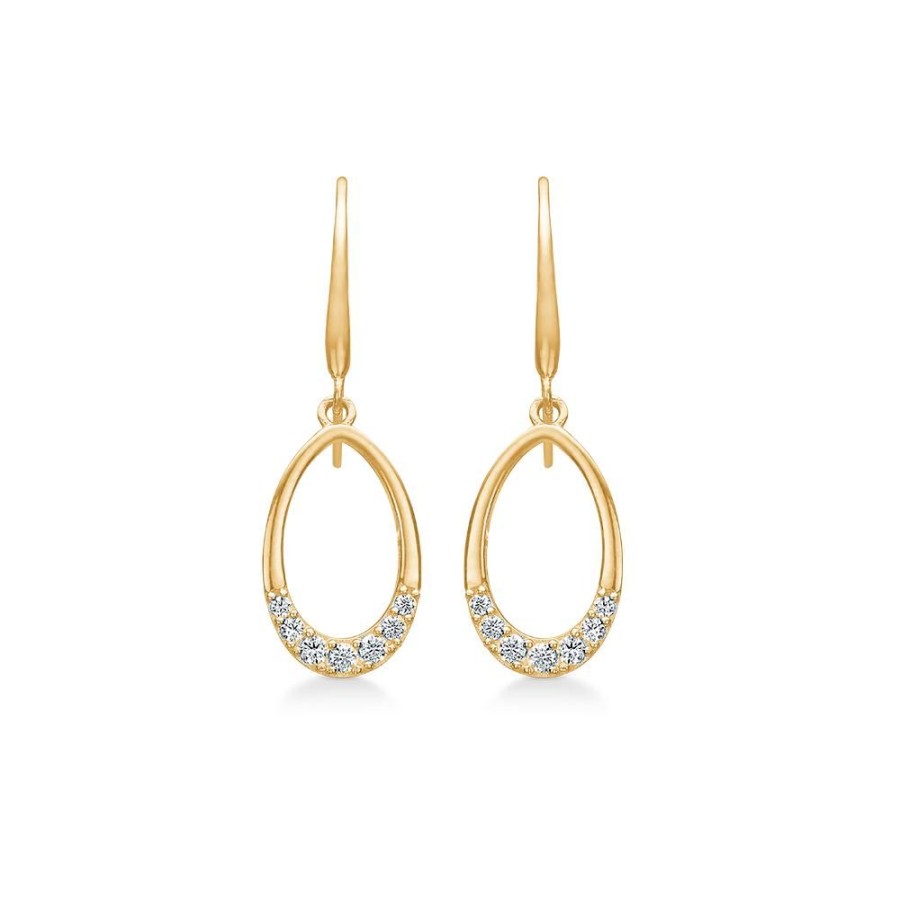 Jewellery Mads Z | Destiny Earrings In 8 Ct. Gold With Zirconia