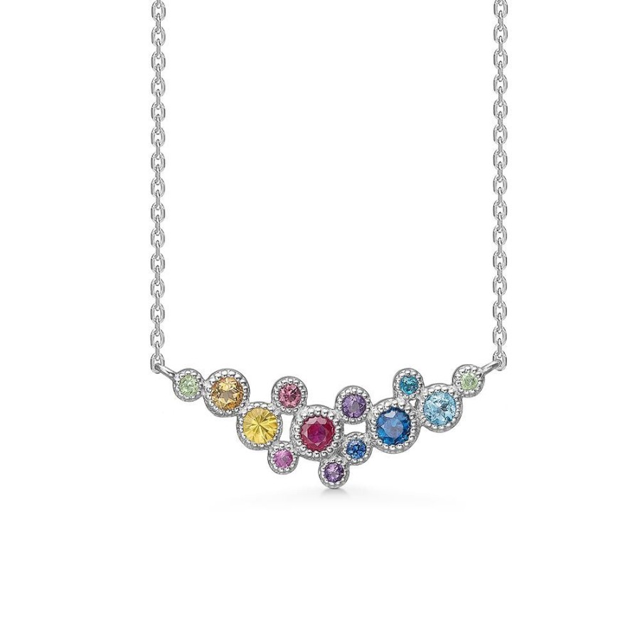 Jewellery Mads Z | Luxury Rainbow Necklace In 14 Kt. White Gold