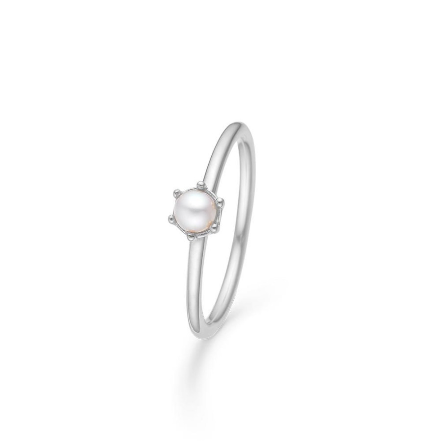 Jewellery Mads Z | Poetry Solitaire Pearl Silver Ring With A Cultural Pearl