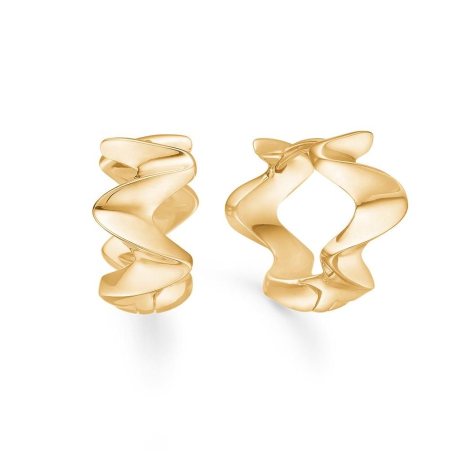 Jewellery Mads Z | Wave Earrings In 14 Ct. Gold