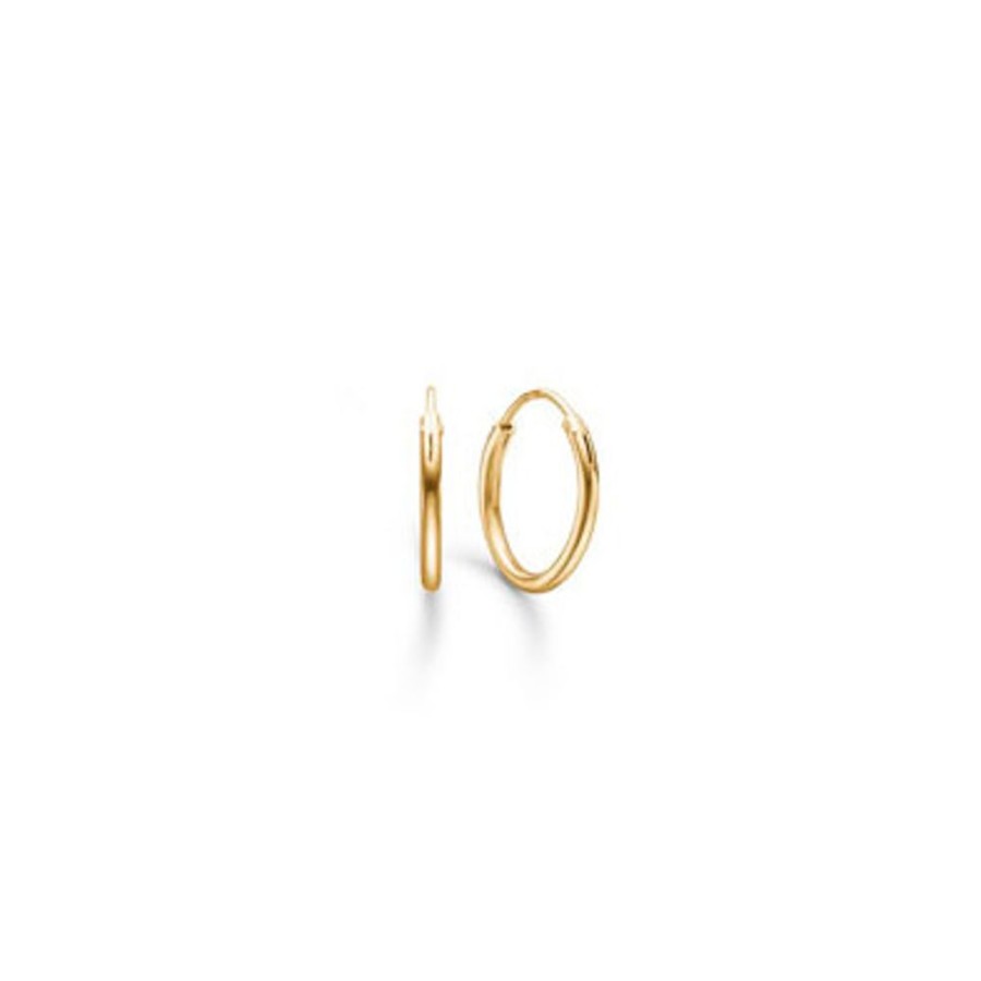 Jewellery Mads Z | Silver Gold Plated Hoops 14 Mm