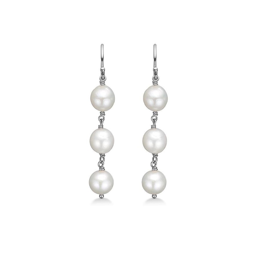 Jewellery Mads Z | Treasure Silver Earrings With 3 Cultured Pearls