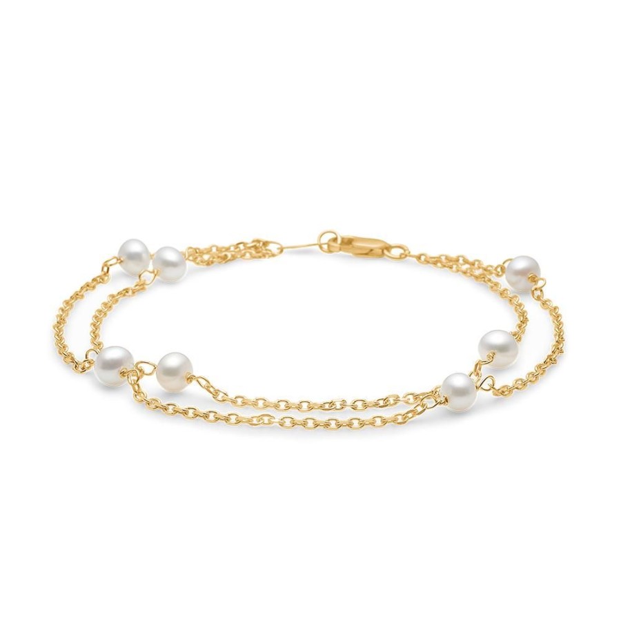 Jewellery Mads Z | Moonlight Bracelet In 8 Ct. Gold With Cultured Pearls