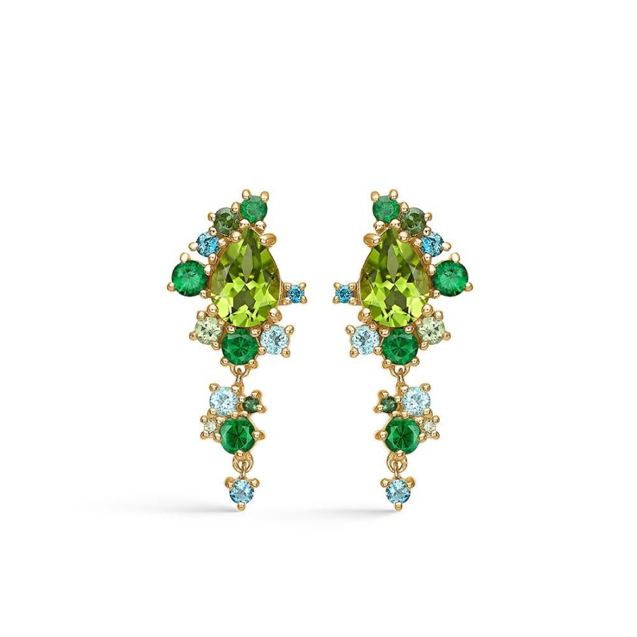 Jewellery Mads Z | Four Seasons Spring Earrings In 14 Ct. Gold With Genuine Stones