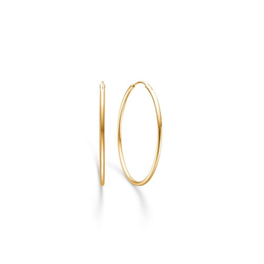 Jewellery Mads Z | Silver Gold Plated Hoops 35 Mm