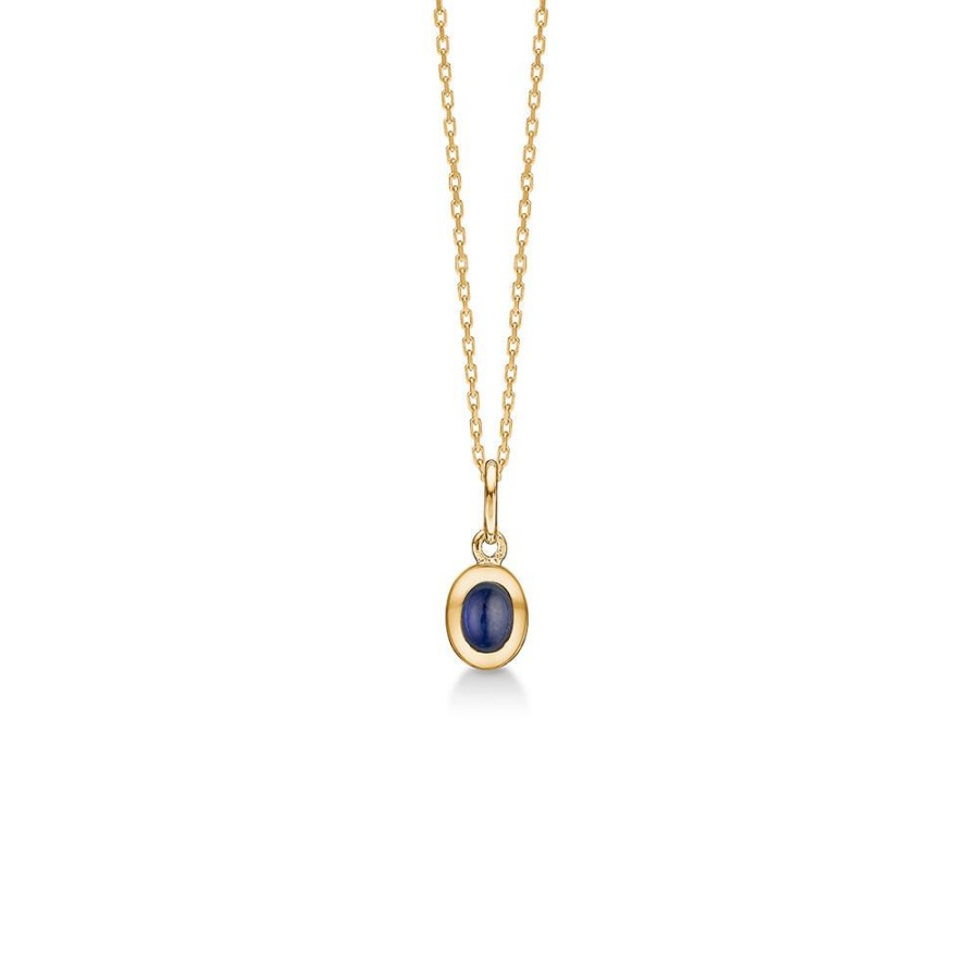 Jewellery Mads Z | Cabochon 14 Ct. Gold Pendant W. Sapphire