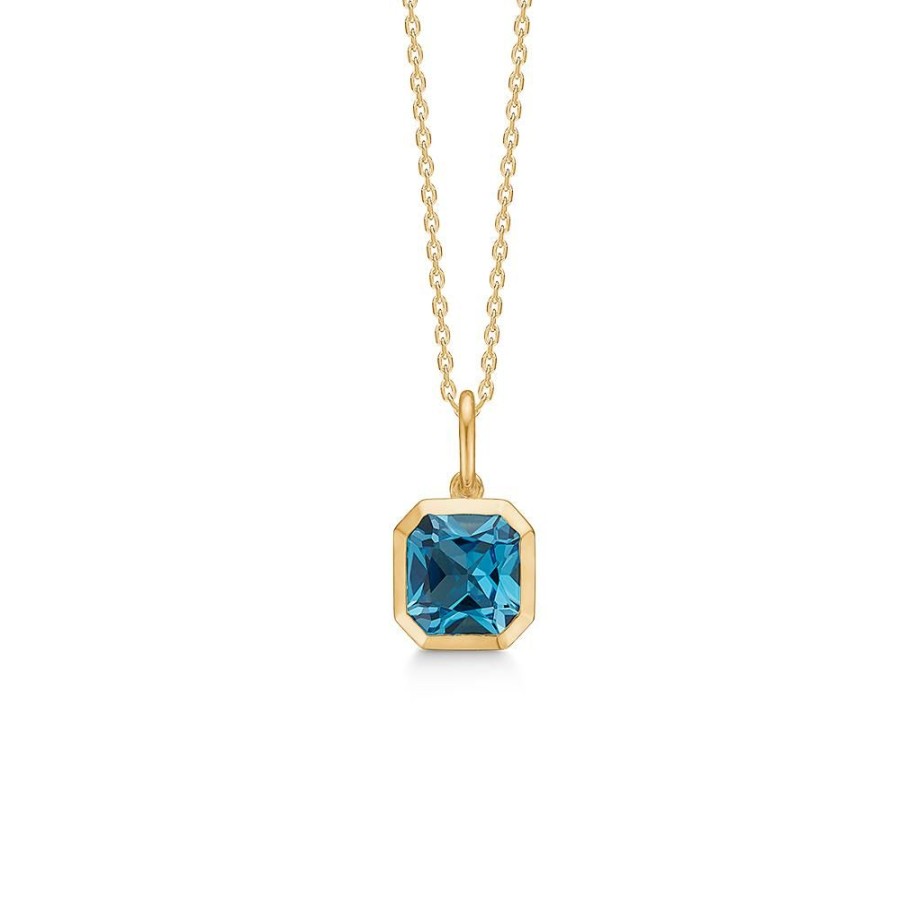 Jewellery Mads Z | Darling Pendant In 14 Ct. Gold With London Blue Topaz