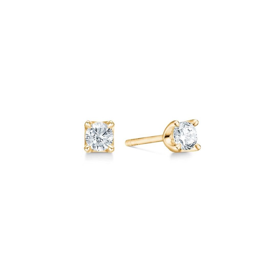 Jewellery Mads Z | Crown Earrings 14 Ct. Gold W. 0,40 Ct.