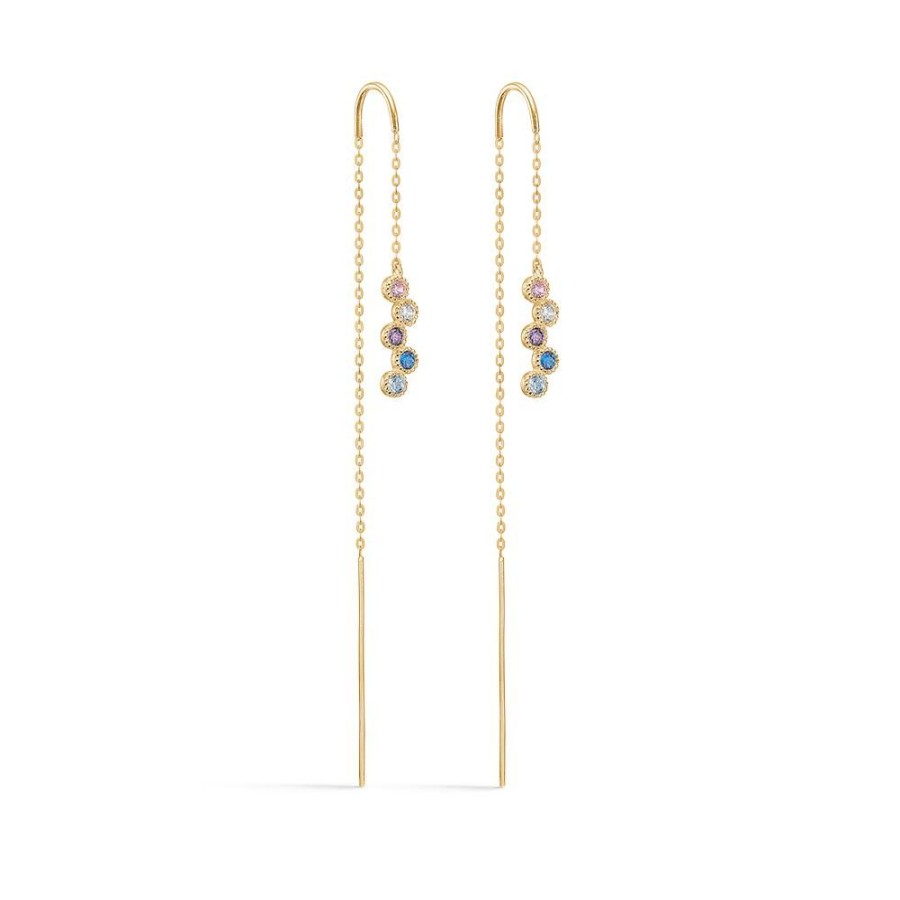 Jewellery Mads Z | Dido Colour Earrings In 8 Ct. Gold W. Zirconia