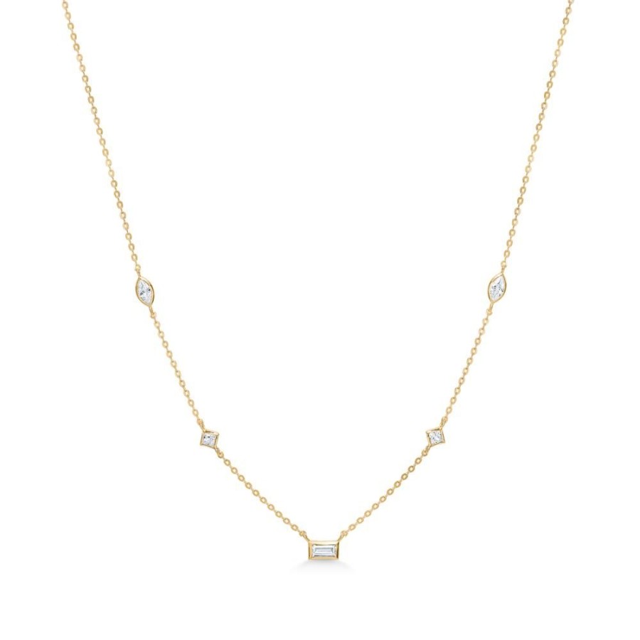 Jewellery Mads Z | Valentina Necklace In 8 Ct. Gold With Zirconia