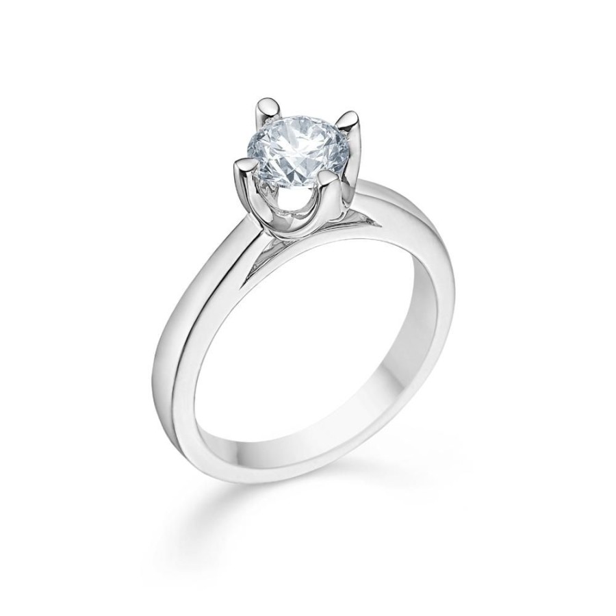 Jewellery Mads Z | Crown Ring 14 Ct. White Gold W. 1.00 Ct. Diamond