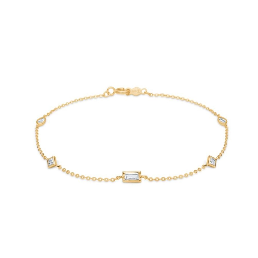 Jewellery Mads Z | Valentina Bracelet In 8 Ct. Gold With Zirconia