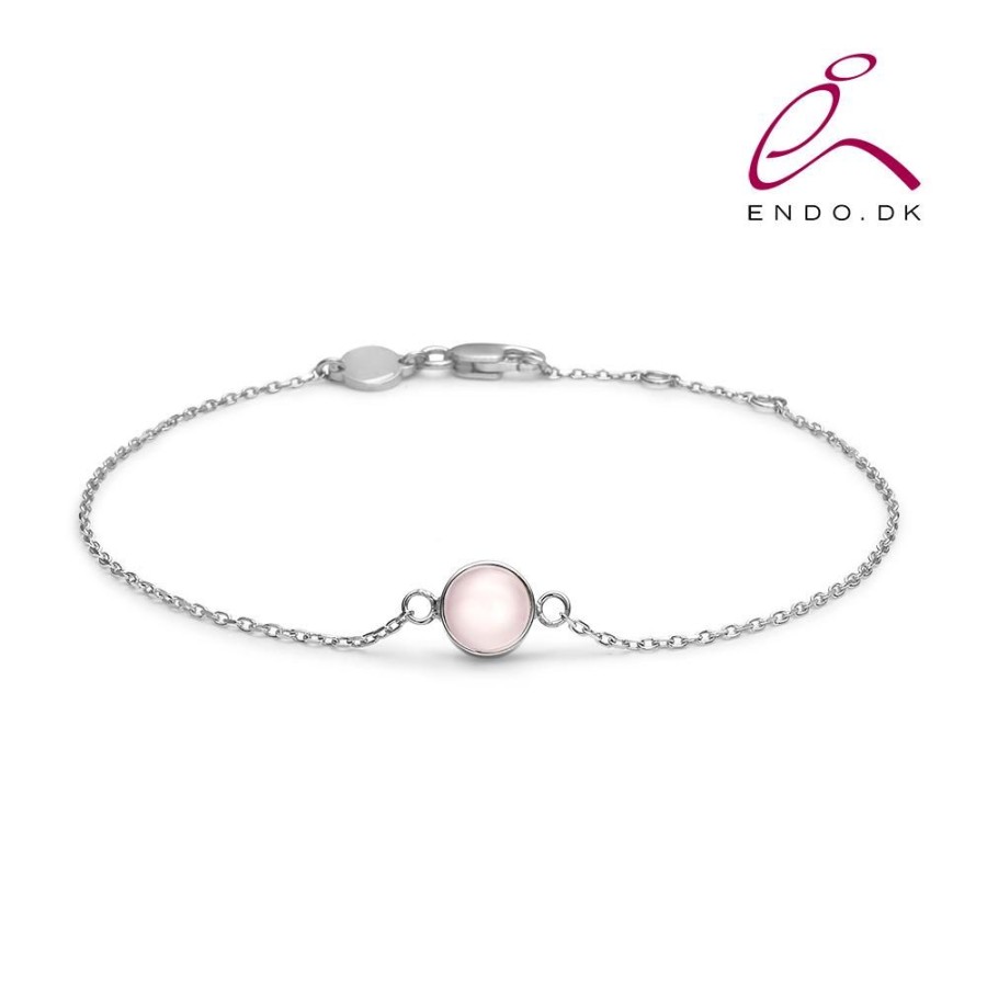 Jewellery Mads Z | Cabochon Silver Bracelet With Rose Quartz