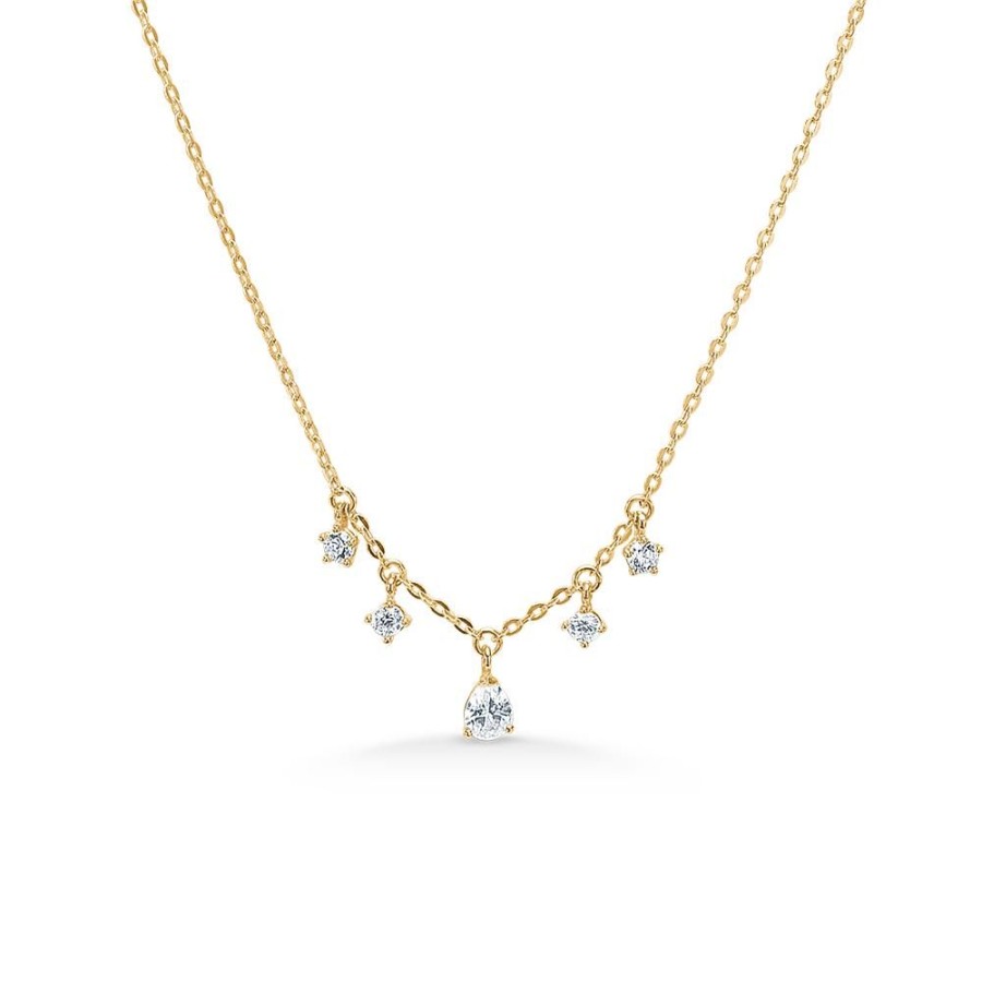 Jewellery Mads Z | Hannah Necklace In 8 Ct. Gold With Zirconia